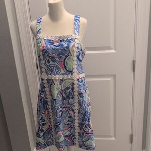 Lilly Pulitzer Blue and Pink Patterned Dress